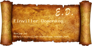 Einviller Domonkos névjegykártya